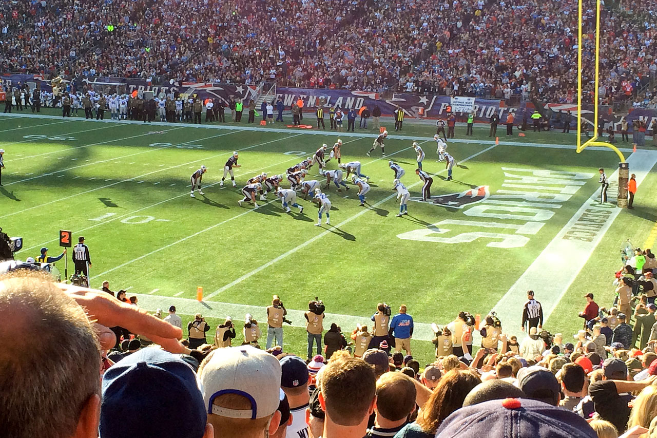 New England Patriots pelaa kotiottelunsa Gillette Stadiumilla Bostonin ulkopuolella